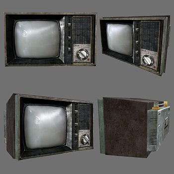 工业风复古黑白电视机